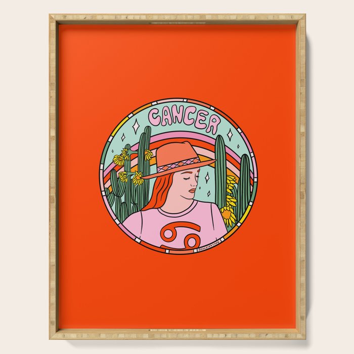Cancer Cowgirl Serving Tray Gallery Image 1