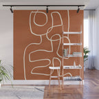 Abstract line art 15 Terracotta Wall Mural Gallery Image 1