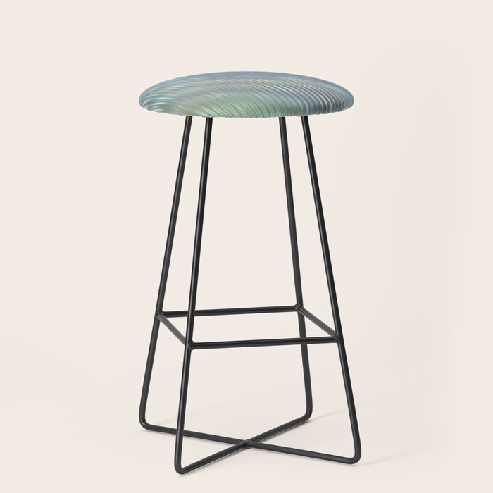 Striped Abstract Glass Relection Stool Gallery Image 1
