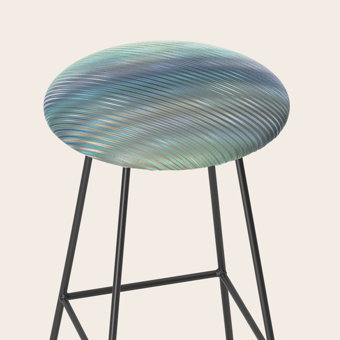 Striped Abstract Glass Relection Stool Gallery Image 2