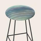 Striped Abstract Glass Relection Stool Gallery Image 2