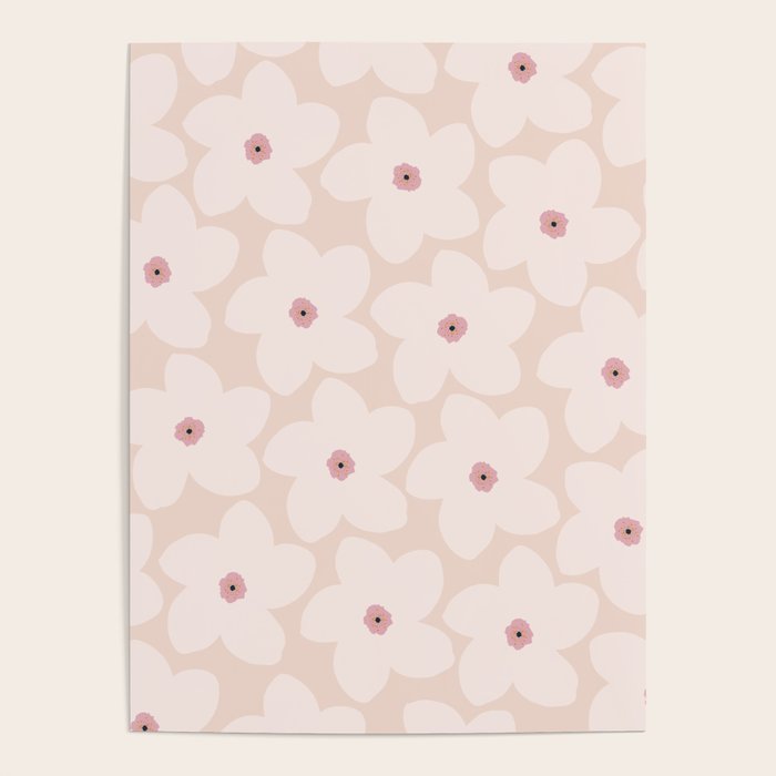Blush Pink Retro Flower Poster Gallery Image 4