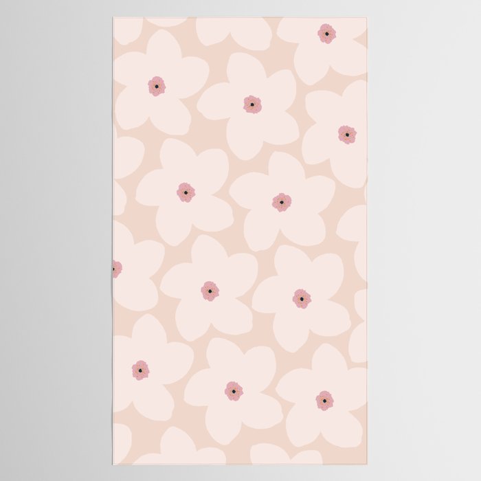 Blush Pink Retro Flower Tablecloth Gallery Image 2
