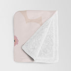 Blush Pink Retro Flower Throw Blanket Gallery Image 3