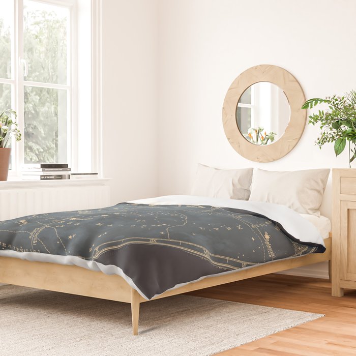 Vintage Astronomical Charts - Stars and Constellations Duvet Cover Gallery Image 2