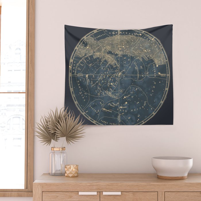 Vintage Astronomical Charts - Stars and Constellations Wall Tapestry Gallery Image 2