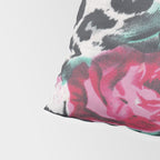 Vintage black white pink floral cheetah animal print Pillow Sham Gallery Image 4