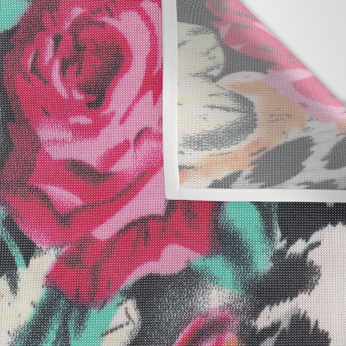 Vintage black white pink floral cheetah animal print Wall Tapestry Gallery Image 3