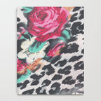 Vintage black white pink floral cheetah animal print Notebook Gallery Image 4