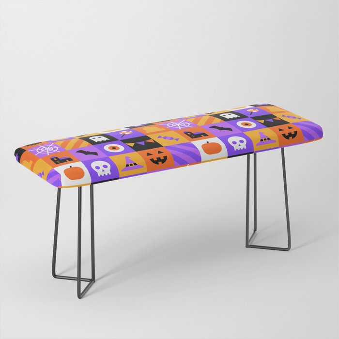 Geometric halloween mosaic pattern Bench Gallery Image 1