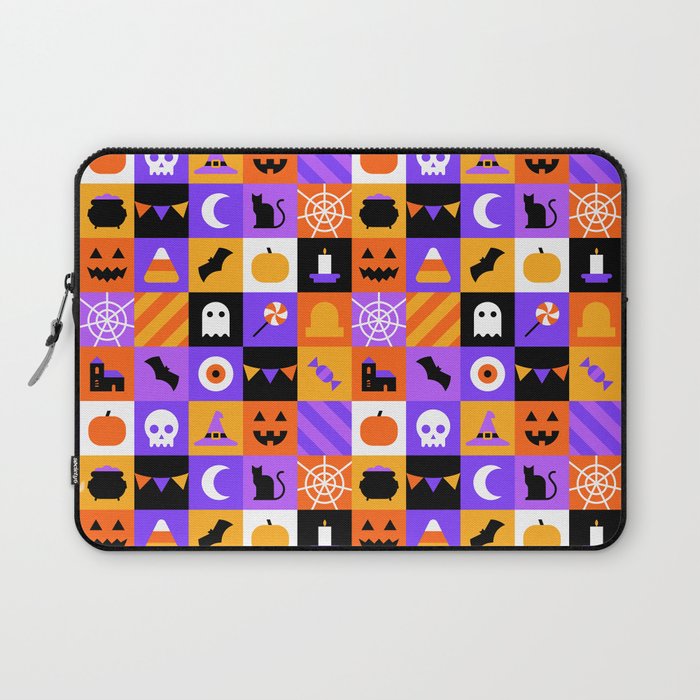 Geometric halloween mosaic pattern Laptop Sleeve Gallery Image 1