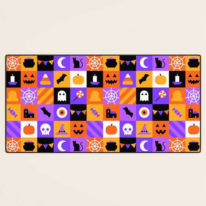 Geometric halloween mosaic pattern Desk Mat Gallery Image 3