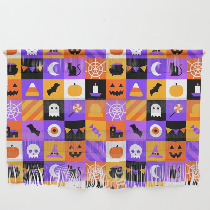 Geometric halloween mosaic pattern Wall Hanging Gallery Image 1