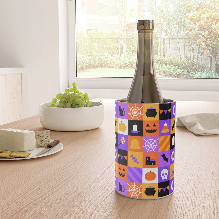 Geometric halloween mosaic pattern Wine Chiller Gallery Image 4