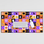 Geometric halloween mosaic pattern Desk Mat Gallery Image 1