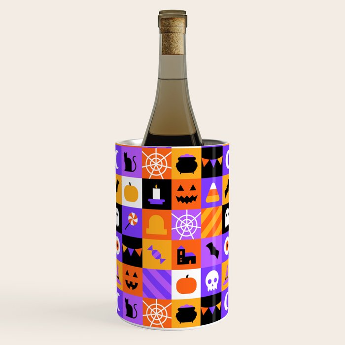 Geometric halloween mosaic pattern Wine Chiller Gallery Image 1