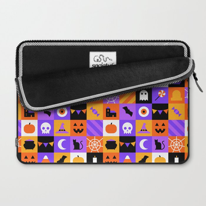 Geometric halloween mosaic pattern Laptop Sleeve Gallery Image 2