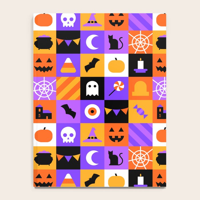 Geometric halloween mosaic pattern Notebook Gallery Image 4