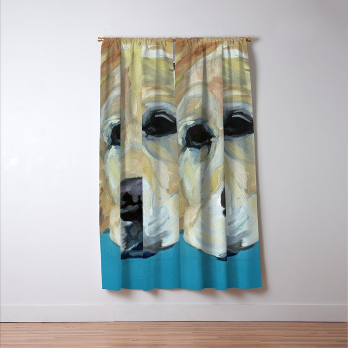 Shiner the Golden Retriever Portrait Window Curtain Gallery Image 3