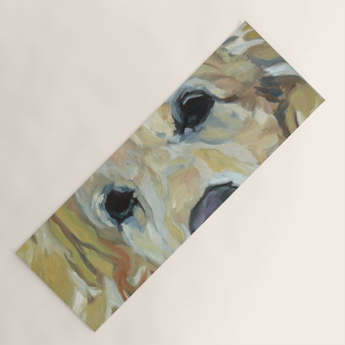Shiner the Golden Retriever Portrait Yoga Mat Gallery Image 1