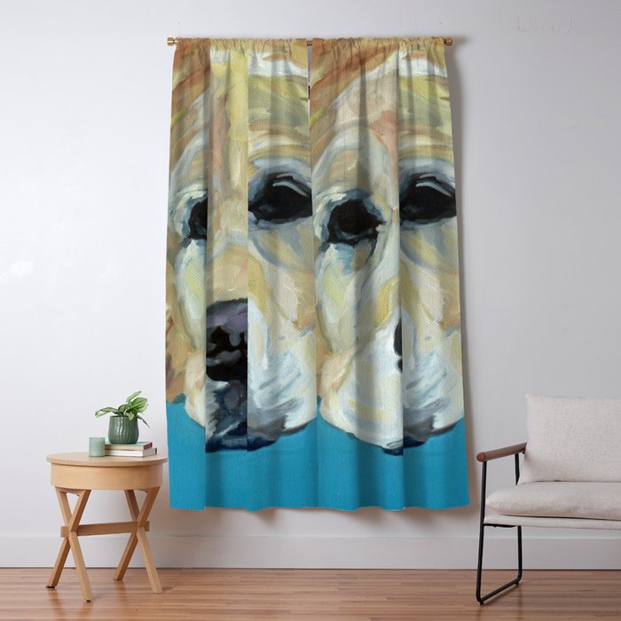 Shiner the Golden Retriever Portrait Window Curtain Gallery Image 5