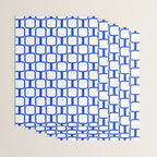 Geometric Mod Links Midcentury Modern Pattern Royal Blue and White Wrapping Paper Gallery Image 3