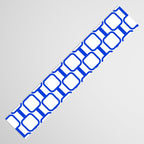 Geometric Mod Links Midcentury Modern Pattern Royal Blue and White Table Runner Gallery Image 3