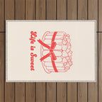 Preppy Strawberry Cake Outdoor Rug Gallery Image 1