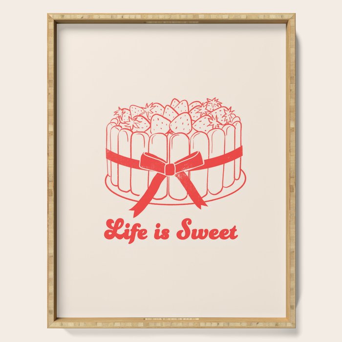 Preppy Strawberry Cake Serving Tray Gallery Image 1