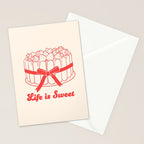 Preppy Strawberry Cake Stationery Card Gallery Image 2