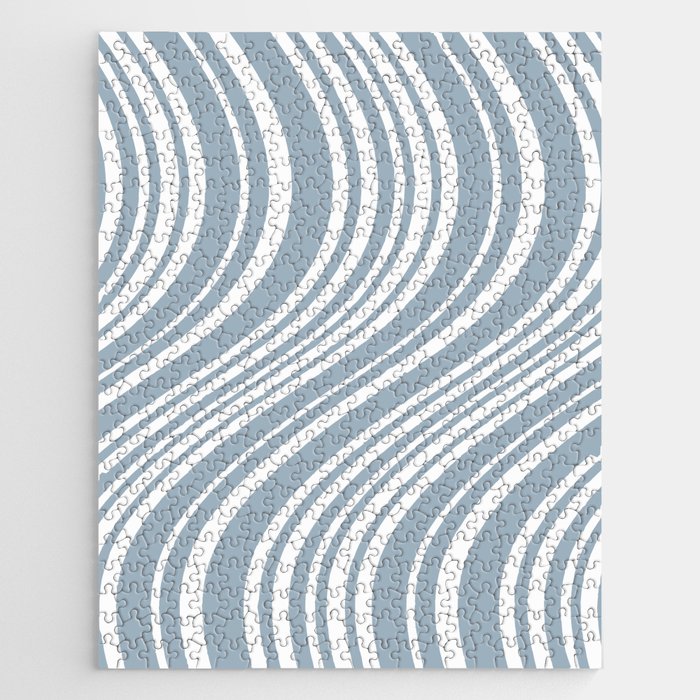 Wavy Stripes XXXVI - Natural Blue  Jigsaw Puzzle Gallery Image 1