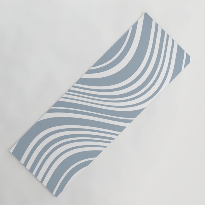Wavy Stripes XXXVI - Natural Blue  Yoga Mat Gallery Image 1
