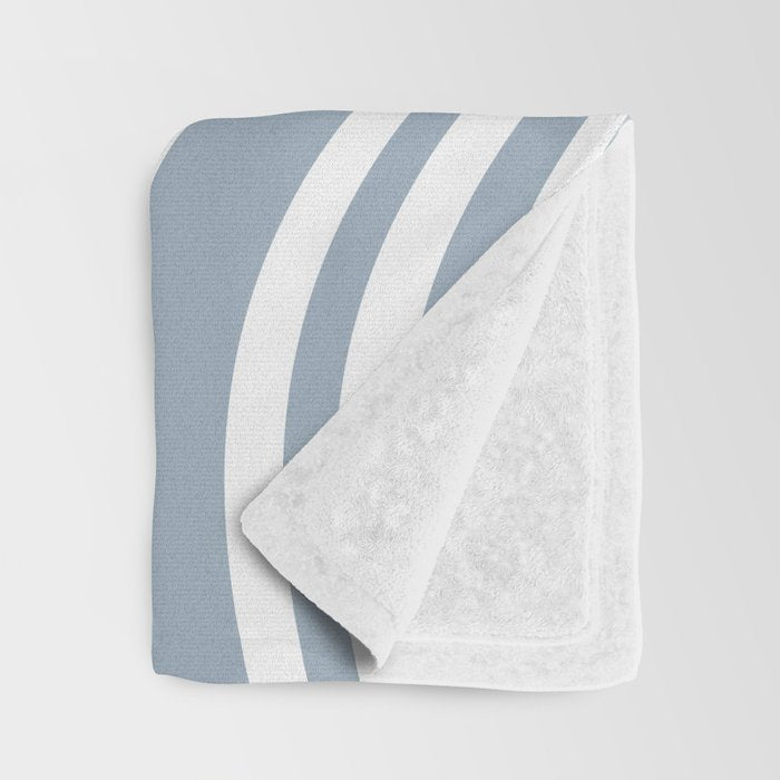 Wavy Stripes XXXVI - Natural Blue  Throw Blanket Gallery Image 3