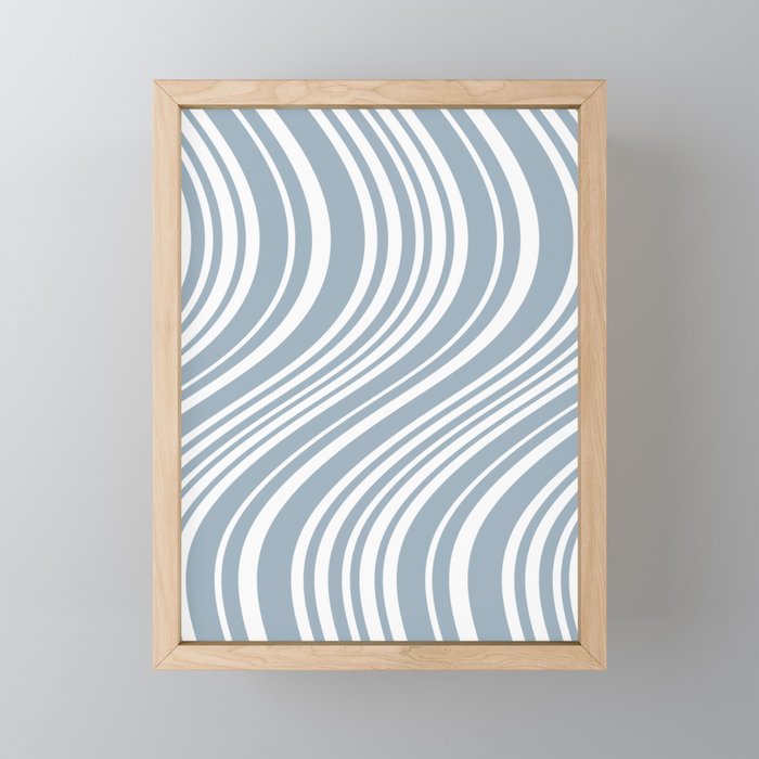 Wavy Stripes XXXVI - Natural Blue  Mini Art Print Gallery Image 1