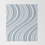 Wavy Stripes XXXVI - Natural Blue  Throw Blanket Gallery Image 2
