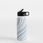 Wavy Stripes XXXVI - Natural Blue  Water Bottle Gallery Image 1