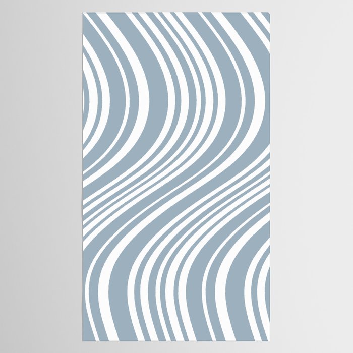 Wavy Stripes XXXVI - Natural Blue  Tablecloth Gallery Image 2
