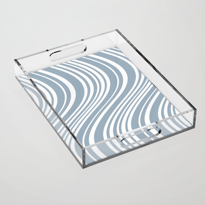 Wavy Stripes XXXVI - Natural Blue  Acrylic Tray Gallery Image 1