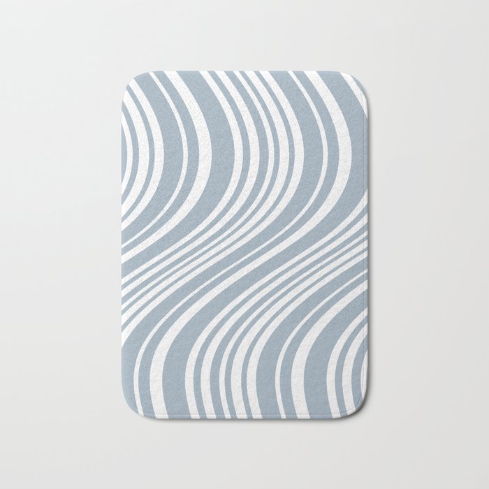 Wavy Stripes XXXVI - Natural Blue  Bath Mat Gallery Image 1