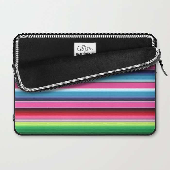 Pink Mexican Serape Blanket Stripes Laptop Sleeve Gallery Image 2