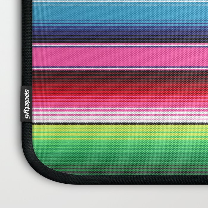 Pink Mexican Serape Blanket Stripes Laptop Sleeve Gallery Image 3