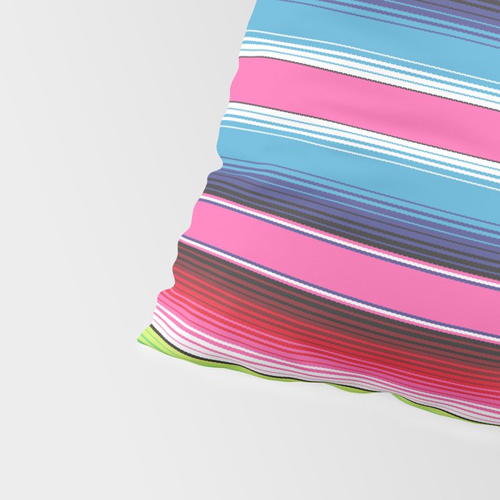Pink Mexican Serape Blanket Stripes Pillow Sham Gallery Image 4