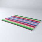 Pink Mexican Serape Blanket Stripes Rug Gallery Image 3