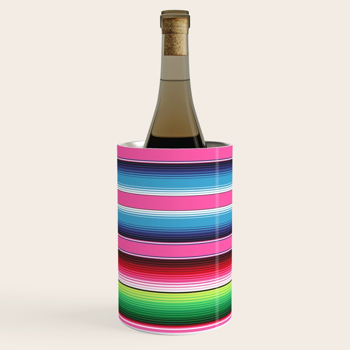 Pink Mexican Serape Blanket Stripes Wine Chiller Gallery Image 3