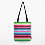 Pink Mexican Serape Blanket Stripes Tote Bag Gallery Image 2