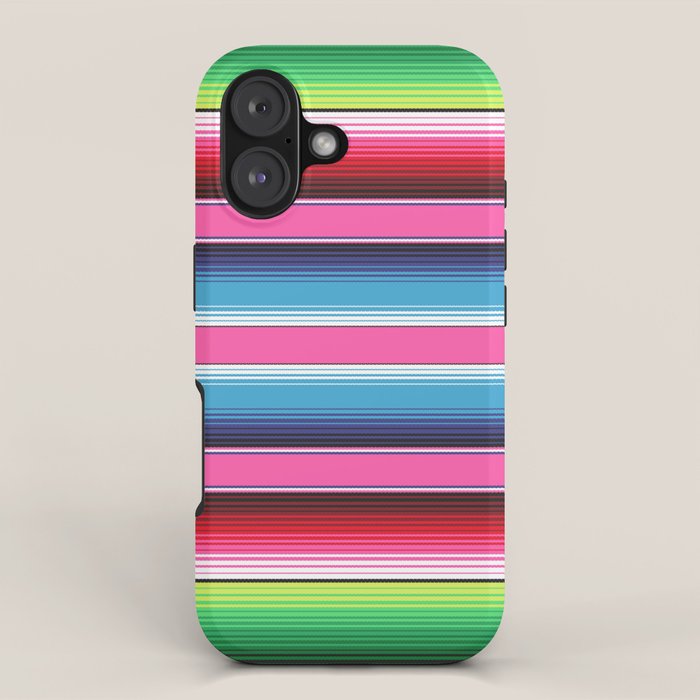 Pink Mexican Serape Blanket Stripes iPhone Case Gallery Image 1