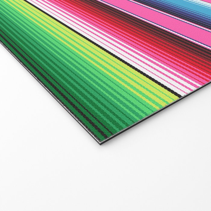 Pink Mexican Serape Blanket Stripes Welcome Mat Gallery Image 2