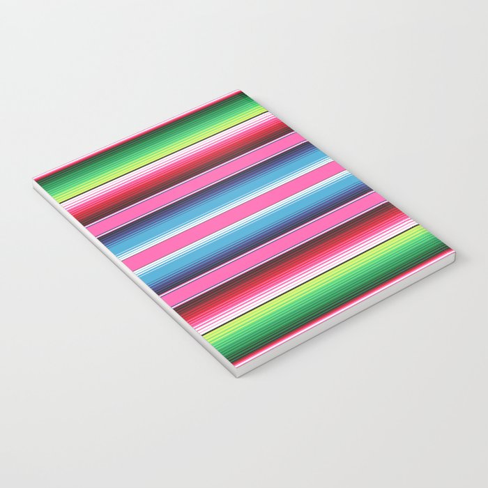 Pink Mexican Serape Blanket Stripes Notebook Gallery Image 3