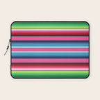 Pink Mexican Serape Blanket Stripes Laptop Sleeve Gallery Image 1