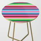 Pink Mexican Serape Blanket Stripes Side Table Gallery Image 2